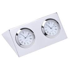 Two City Double Time Zone Desk Clock