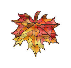 Maple Leaf Stained Glass Cross Stitch