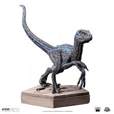 juric world icons statue velociraptor blue