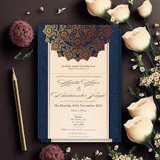 navy elegant sikh wedding card sikh