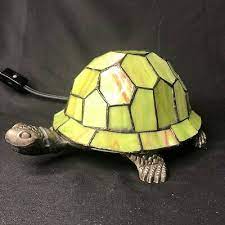 Tiffany Style Stained Glass Turtle Lamp