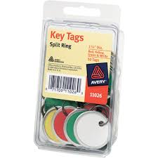 50 Pack Avery Key Tag Assorted Colors
