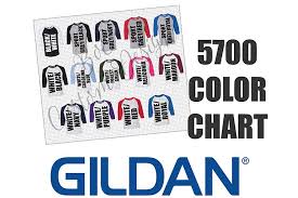 Gildan 5700 Raglan Baseball Shirt Color Chart