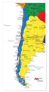 Mapas vectoriales para gps en zonas de aventura Posters Et Tableaux De Carte Du Chili Et De L Argentine Anglais Posterlounge Fr