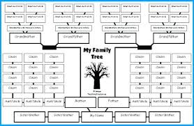 6 Generation Pedigree Chart Blank 9 Family Four Tree Free Template