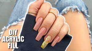 diy acrylic nail fill at home you