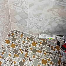 Install Glass Mosaics On Shower Floor