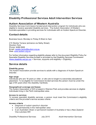 In addition to disability services, these include child protection and family support, housing and relevant content from the department of local. Service Provider Profiles Disability Services Commission