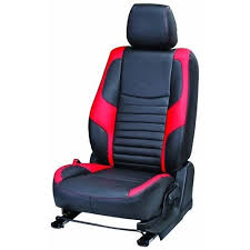 Back Black And Red Leather Car Seat Cover