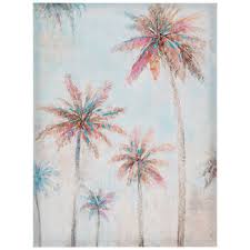 Painted Palm Trees Canvas Wall Decor