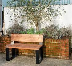 Wooden Garden Bench With Steel Legs And