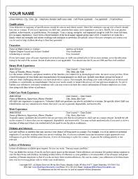 Resume Sample Child Care Sample Resume Child Care Resume