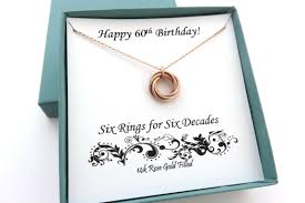 For their 60th, you're sure to find your friends and family a fabulous gift to celebrate this special milestone with our unique and original range. 60th Birthday Gift For Women Rose Gold Ring Necklace 60th Birthday Marciahdesigns