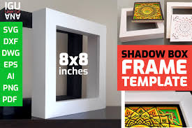 svg shadow box frame template for 3d