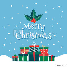 Merry Christmas Greeting Card Template With Cute Lettering