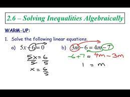 Solving Inequalities Algebraically