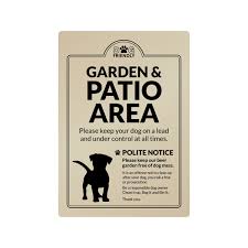 Garden Patio Area Dogs Aluminium Sign