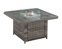 Square Rattan Dining Table With Fire