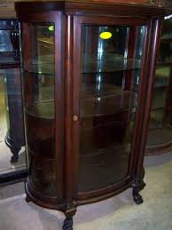 antique bowed glass china cabinet off