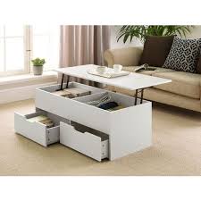 white wooden coffee table with lift up