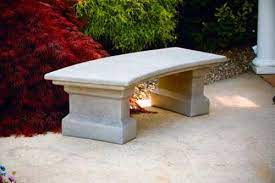 Curved Cement Garden Bench Large