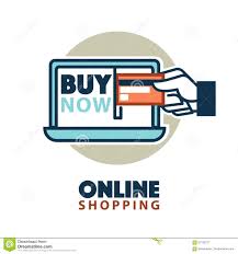 Online Shopping Web Icon Template Vector Computer Credit Card Stock