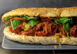 meatball sandwich with homemade subway
