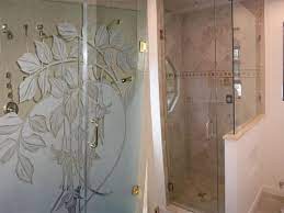 Acid Etched Bathroom Shower Glass