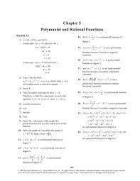 Chapter 5 Polynomial And Rational Functions