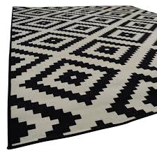 ikea black and white geometric carpet