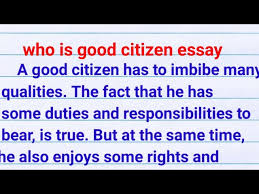 who is a good citizen essay who is