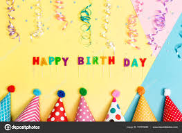 Happy Birthday Theme On A Bright Background Stock Photo