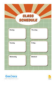 free retro cl schedule template in