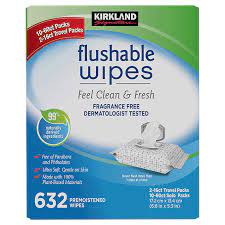 kirkland flushable wipes in
