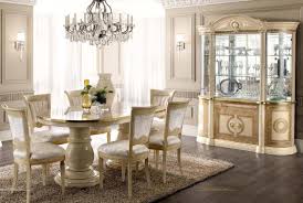 aida dining room set in beige and gold