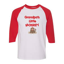 Amazon Com Grandpas Little Monkey 3 4 Sleeve Boys Girls