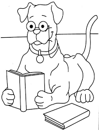 Books come in all shapes, colors and sizes and they're so much fun to touch, smell and turn. Dog Reading Book Coloring Printable Page