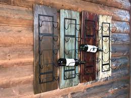 Wine Rack Wall Mounted Metal Wood 5