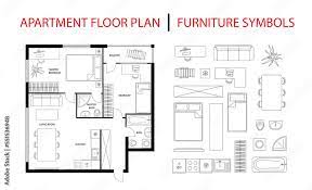 Plan Floor Apartments Set Icon Design