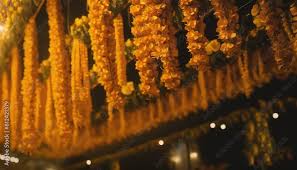 fresh marigold flower garland wallpaper