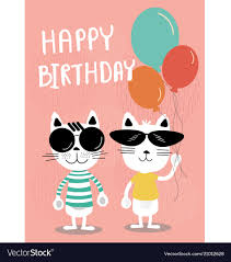 funny cats cartoon birthday card