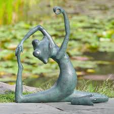 Limber Yoga Frog Garden Statue Only