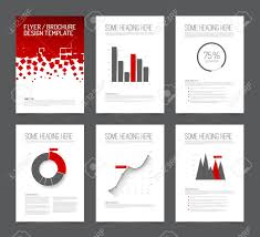 Set Of Modern Brochure Flyer Design Templates With Graphs Charts
