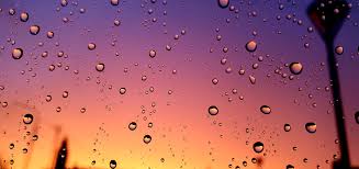 rain water drop blue sky orange