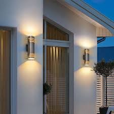Get free shipping on qualified modern outdoor sconces or buy online pick up in store today in the lighting department. 2 Light Wall Sconce Modern Outdoor Lighting Cylinder Up Down Lamp Overstock 31631327