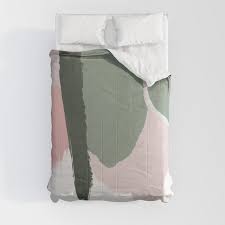 Sage Green Blush Pink Abstract Paint