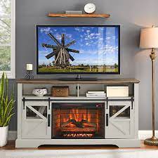 Fireplace Tv Stand Wooden Storage