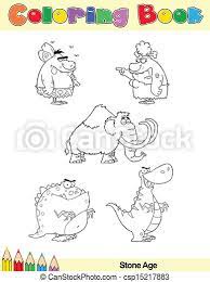 Pictures of stone age coloring pages and many more. Coloring Book Page Stone Age Cartoon Characters Canstock