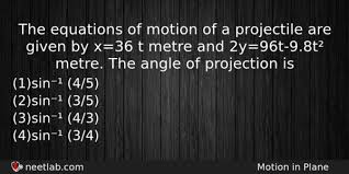 The Equations Of Motion Of A Projectile