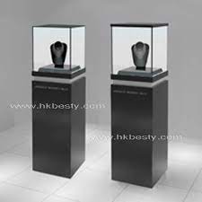 Wood Glass Jewelry Tower Display Stand